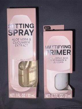 B.pure - Setting Spray (1 fl oz) & Mattifying Primer 7floz Duo - Glass bottles